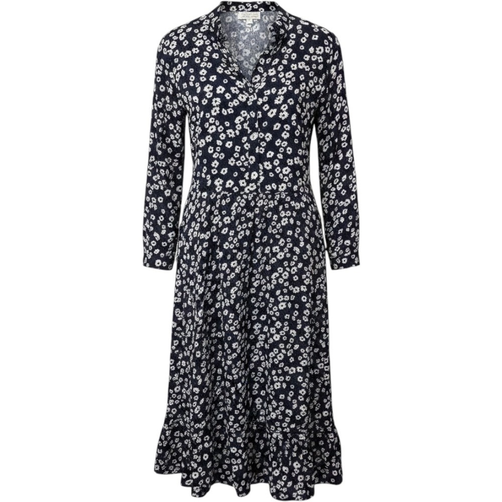 Sweet Salt Womens Floral Print Long Sleeve Midi Dress Navy Small